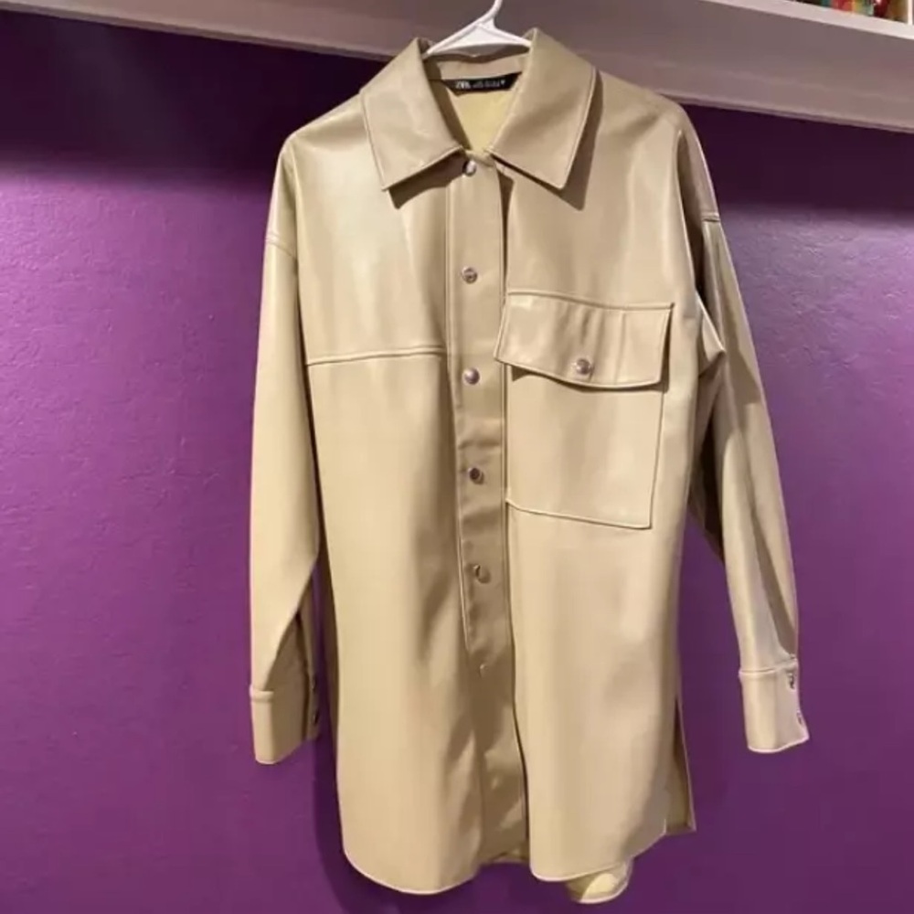 Zara Leather / Heavy Button Up / Oversized - image 2